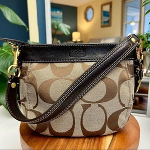 COACH Bag Small Canvas Leather Brown  Lavender Vintage.